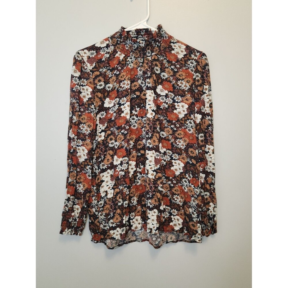 Alexander Jordan Floral High-Neck Long Sleeve Blouse - Medium